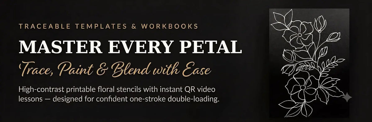 One-Stroke Flower Painting Workbooks & Traceable Templates