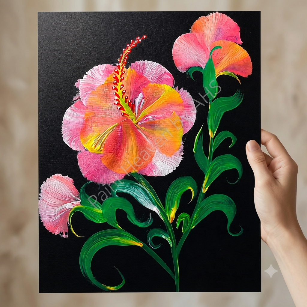 Paint Heaven by AHS printable wall art size guide, 6x8in and A4 print sizes
