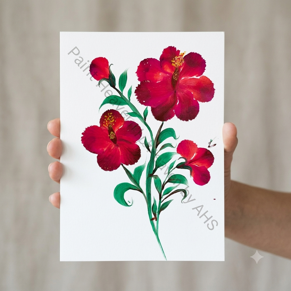 Paint Heaven by AHS printable wall art size guide, 6x8in and A4 print sizes
